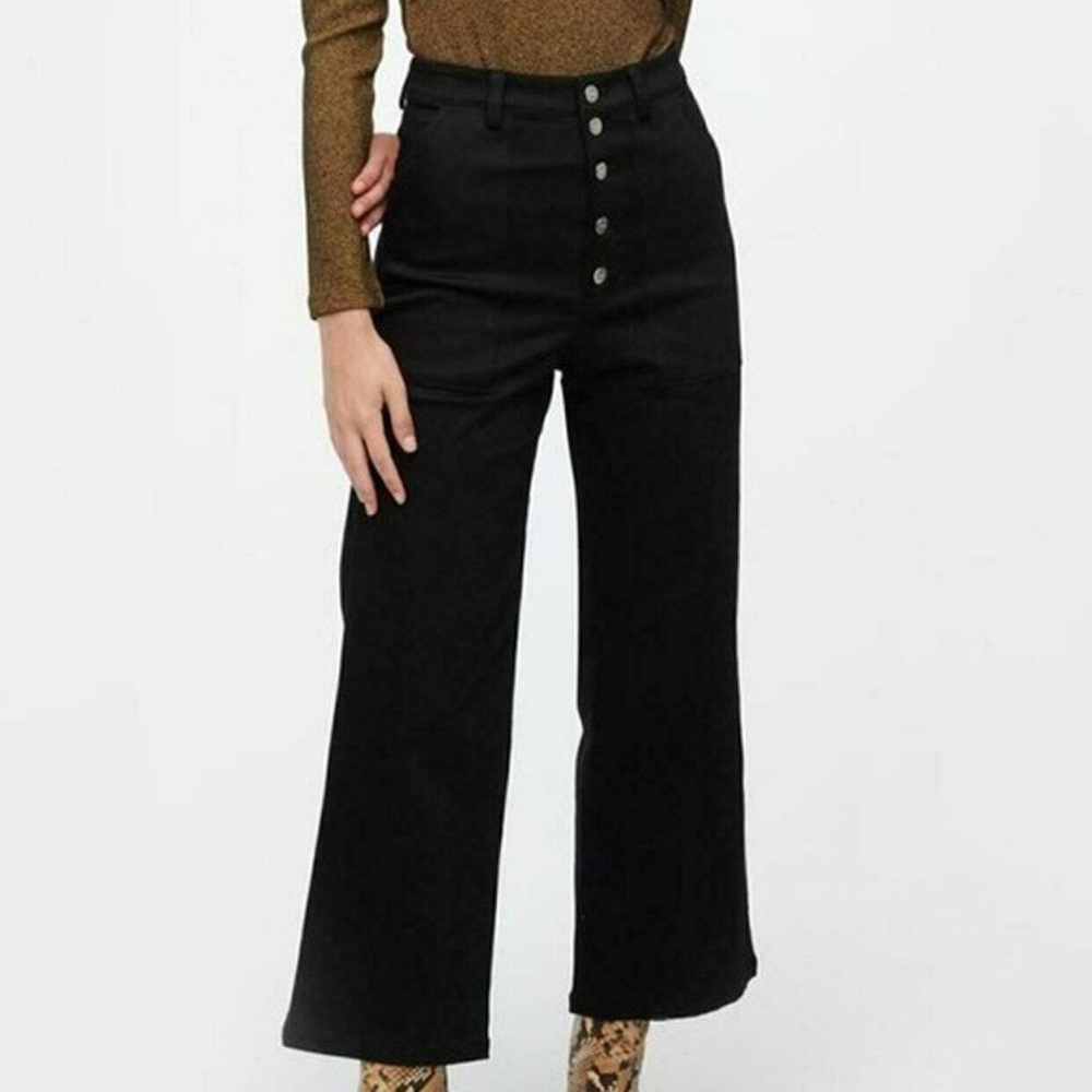 Capulet Black Button-Front Trousers
